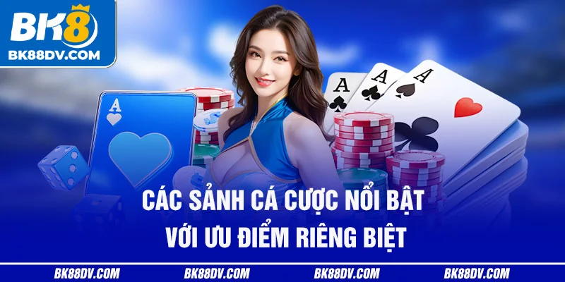 Các sảnh cá cược nổi bật với ưu điểm riêng biệt