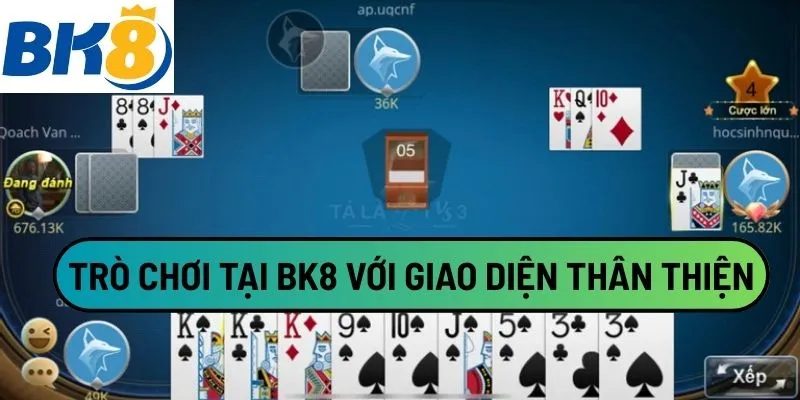 Trò chơi tại BK8 với giao diện thân thiện